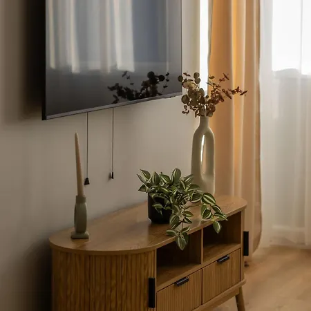 Stylish With Air Conditioning And A Workspace In The Center Of By Renters Appartement *