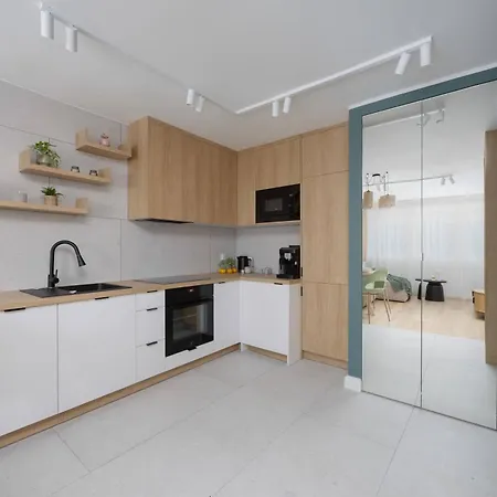 Stylish With Air Conditioning And A Workspace In The Center Of By Renters Appartement *
